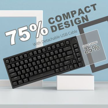 AZZ AK820 Wired With Rotary Volume Buttons Hot-swappable Keys For Office And Home Mechanical Keyboards_voghion.com