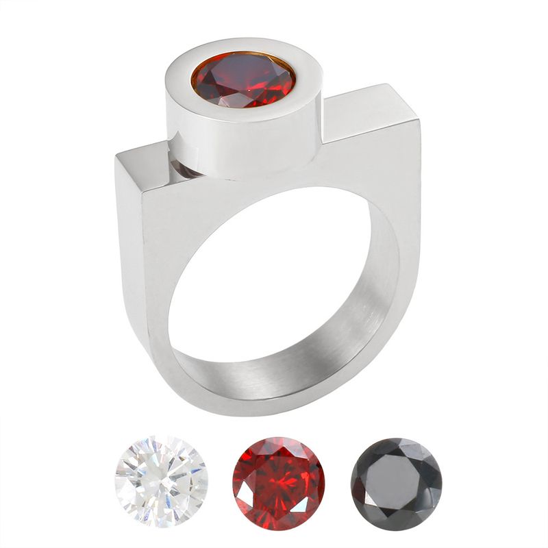 Ins Light Luxe Stijl Gegalvaniseerde Goudkleurige Ingelegde Diamanten Niche High-end Sense Damesring van Roestvrij Staal_voghion.com