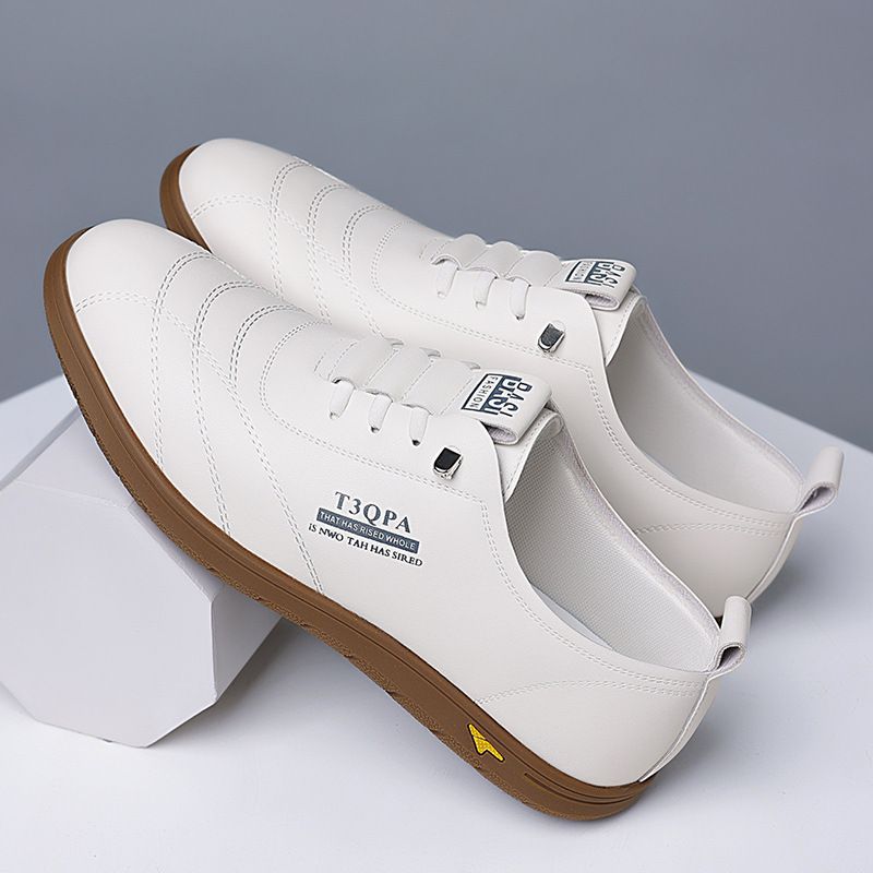 Herren Sommer Weiß Vielseitig Weiche Sohle Atmungsaktiv Ein Fußbrett Modisch Casual Britischer Stil Business Herrenschuhe_voghion.com