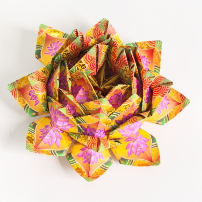 4 colori Qingming Anniversary Five Seven Paper monofacciale stampa a caldo Lotus Yuanbao Origami 19*21,5 cm_voghion.com