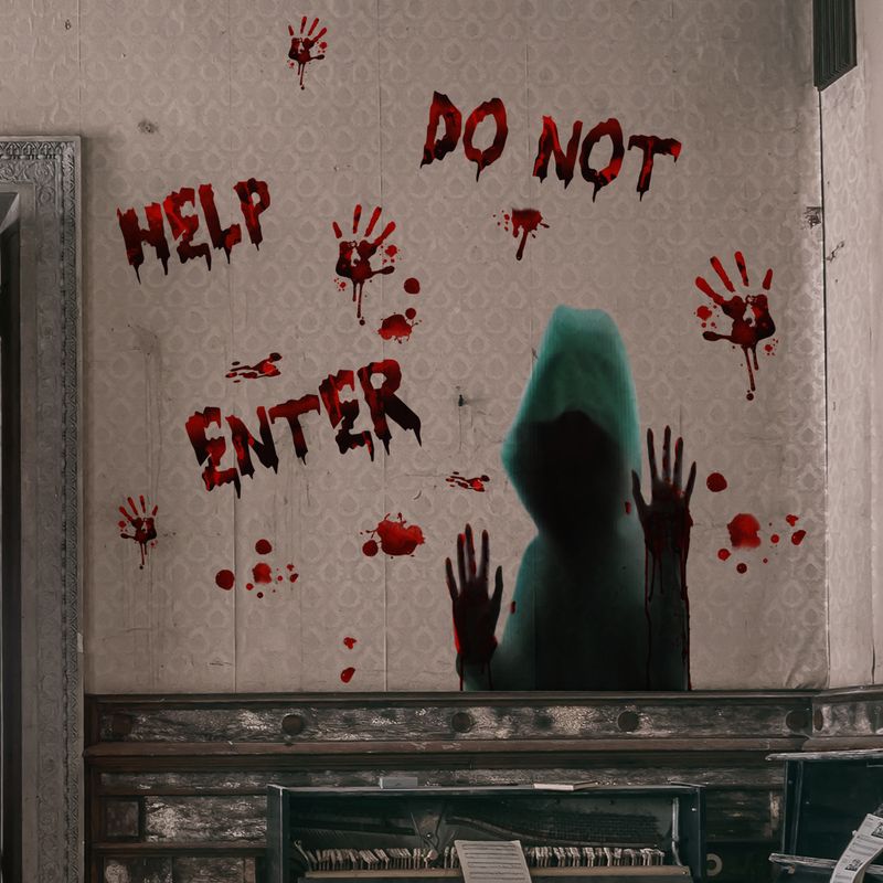 Aufkleber Halloween Blut Handabdruck Fußabdrücke Dekorative Wandaufkleber Fensteraufkleber Wohnzimmer Schlafzimmer Hintergrund Home Dekoration Aufkleber_voghion.com