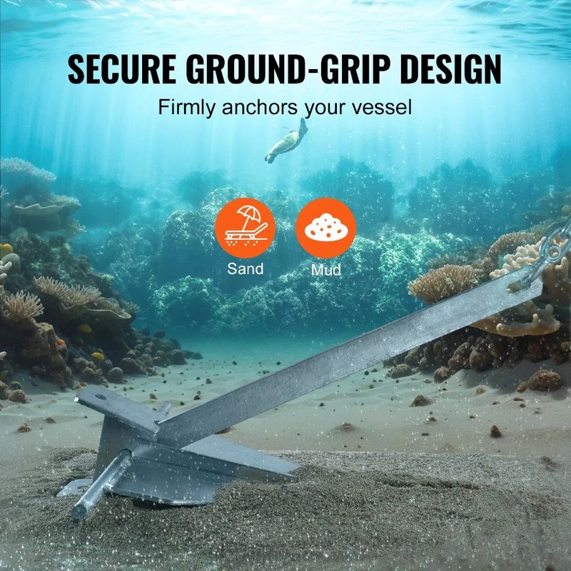 Bo Fluke Rope And 0.4 HotDipped Style Chain Fluke LBS Kit Anchor Galvanized Anchor Steel Two 7.9' 101' Marine 13 With Shackles_voghion.com
