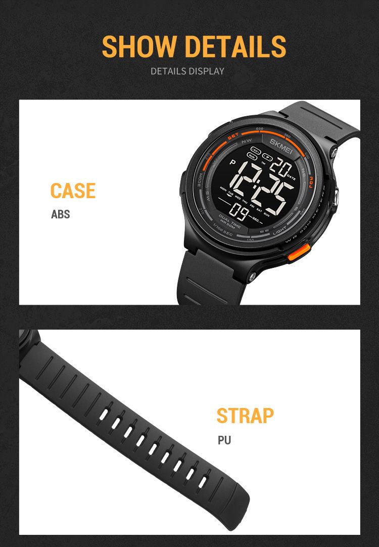 SKMEI 1841 Digitale Uhr Für Männer Sport Wasserdichte LED Display Countdown Armbanduhren Herren Wecker Military Reloj Hombre 1894_voghion.com