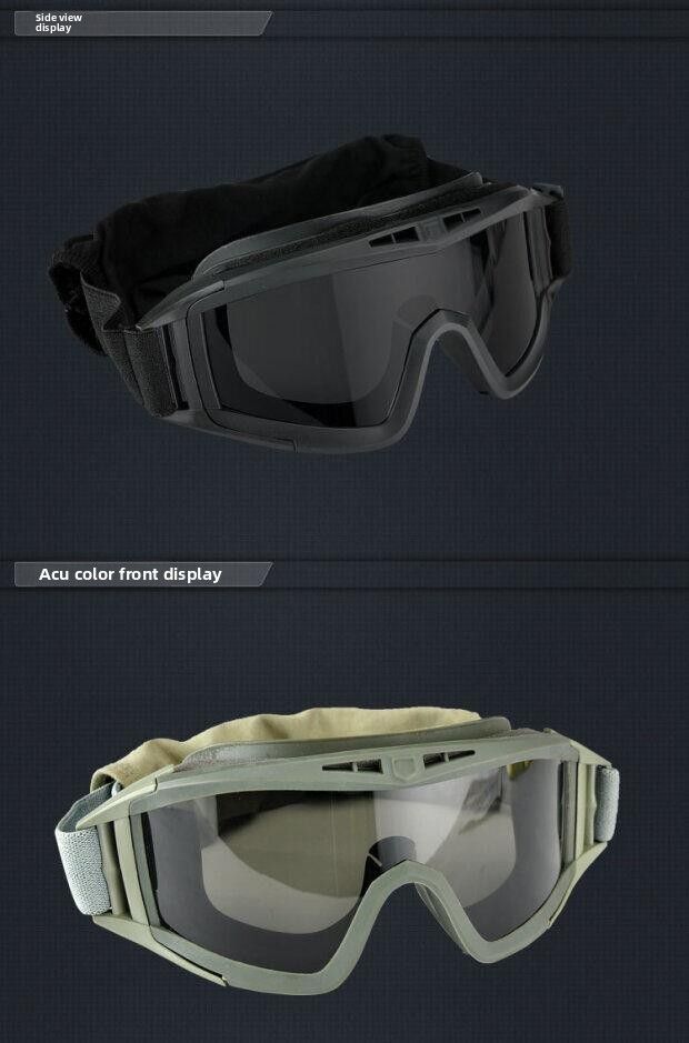Outdoor Desert Tactical CS Glasses Protective Anti-fog Anti-drop Gear Windshield Goggles Windproof Sandproof_voghion.com