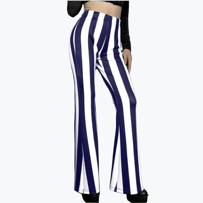 Women's Loose Wide-leg Vertical Stripe Sports Casual Pants_voghion.com