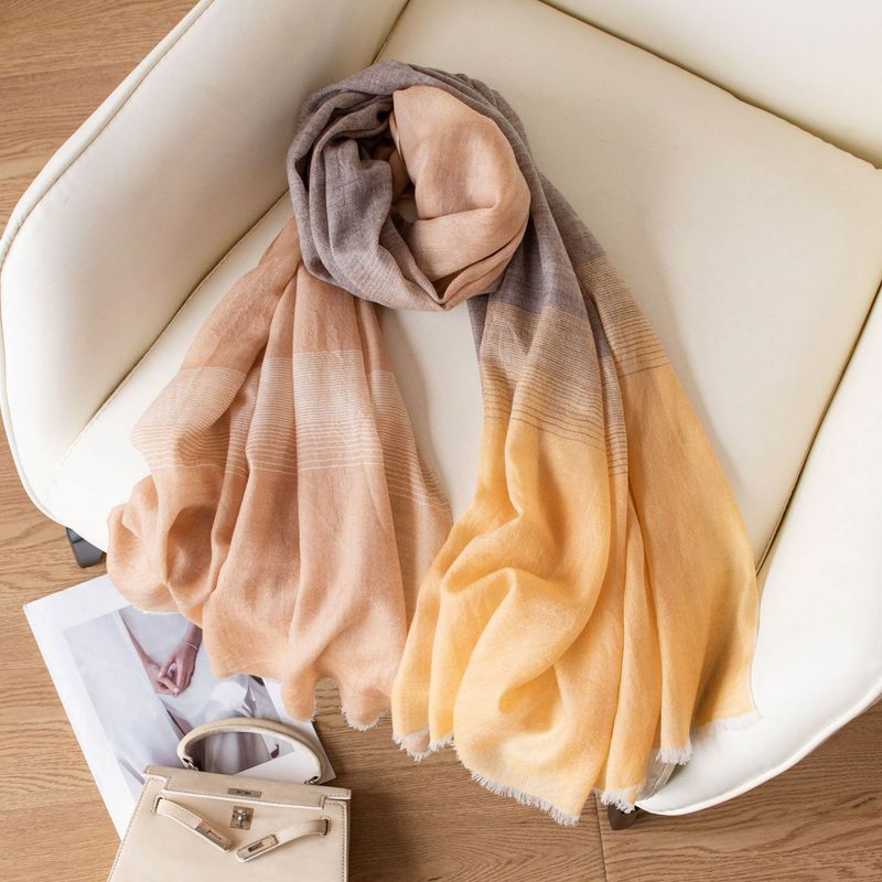 Sciarpa in lana 100% con sfumatura delicata, 25 nuovi scialli sottili con aria condizionata, regalo estivo per la mamma_voghion.com