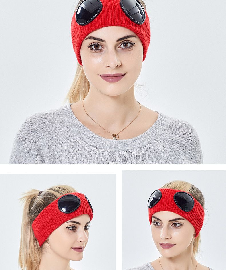 Unisex Accessories akinių vilnos galvos juostelė pora kasdieniška galvos juosta paprasta vėjui atspari megzta galvos juosta_voghion.com