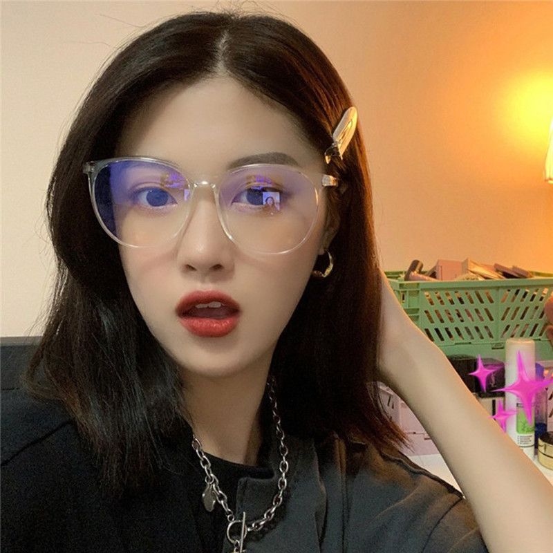 Neuheiten 2024 Koreanische Transparente Computerrahmen Frauen Männer Anti Blaues Licht Runde Blackout Optische Gläser Linsen_voghion.com