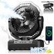 Portable Misting Fan, 24000mAh Rechargeable Battery Powered Camping Fan 460ml Large Tank USB Desk Fan_voghion.com