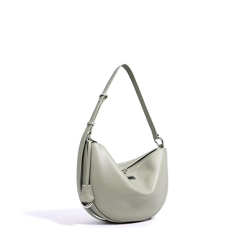 Sac à main Hobo en cuir véritable pour femme, design classique Crescent, grande capacité, bandoulière_voghion.com