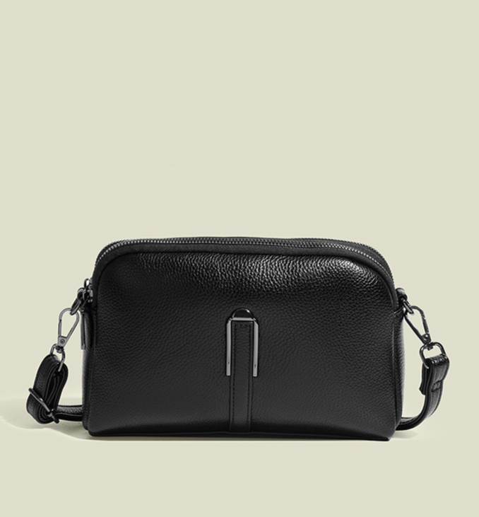 Double Zipper 2024 Spring New Fashion Soft Leather Women's Casual Versatile Handheld One Shoulder Small Square Bag_voghion.com