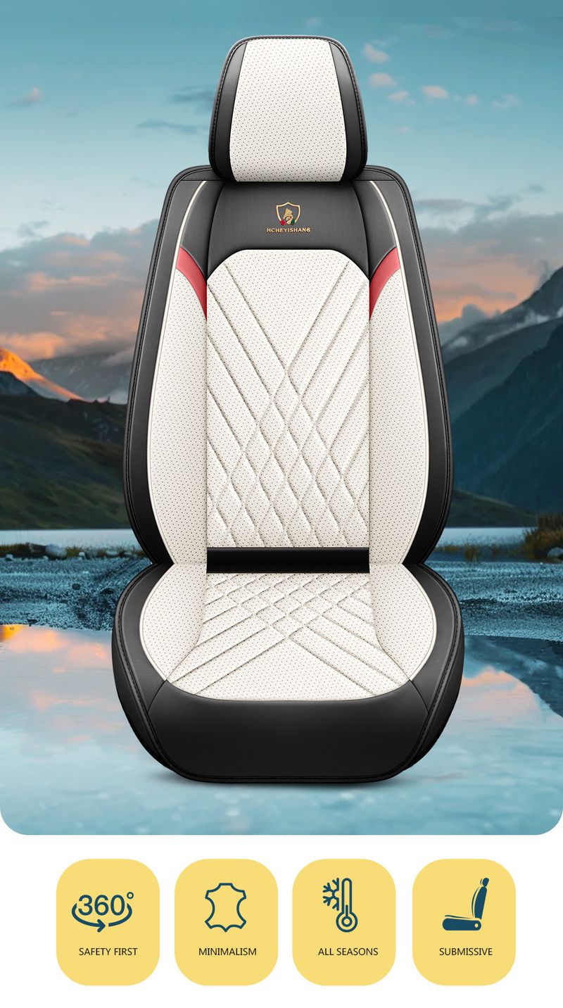 Set completo di coprisedili per auto in stile business a 5 posti, in pelle PU impermeabile di alta qualità, universali, adatti per la maggior parte di auto, camion e_voghion.com