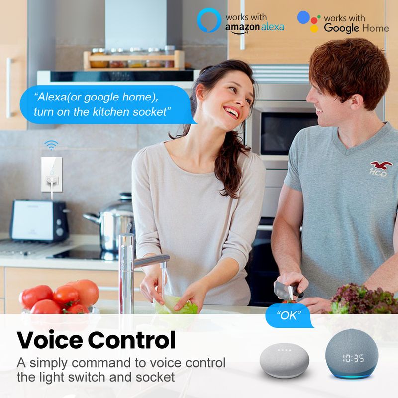 AVATTO Tuya Zigbee 3.0 Brazilská nástěnná zásuvka, dotykový senzor, přerušovač, chytrý vypínač, funguje s Google Home/Alexa_voghion.com