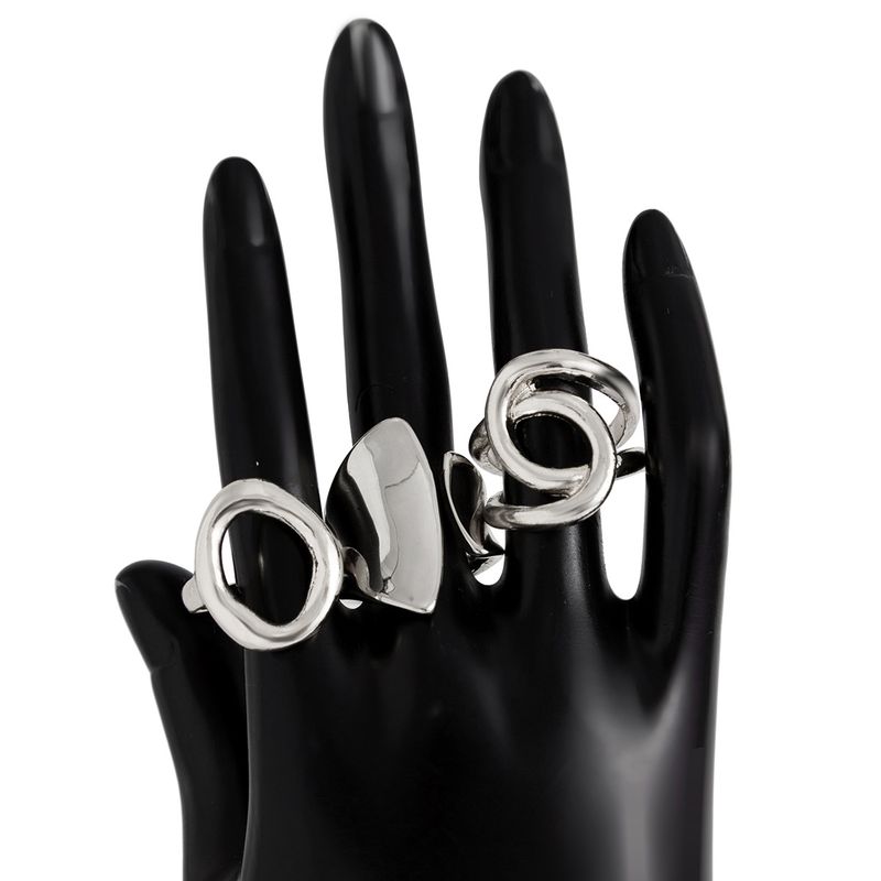 ins liquido linea geometrica anello aperto nicchia design irregolare lava anello mano gioielli donna_voghion.com