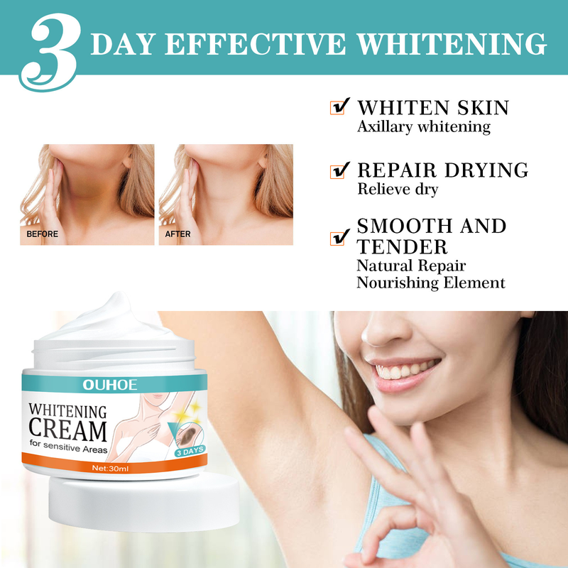 Body Whitening Forearm Legs Knee Elbow Armpit Bleaching Cream Improve Dull Remove Dark Spots Melanine Brighter Skin Care popular_voghion.com