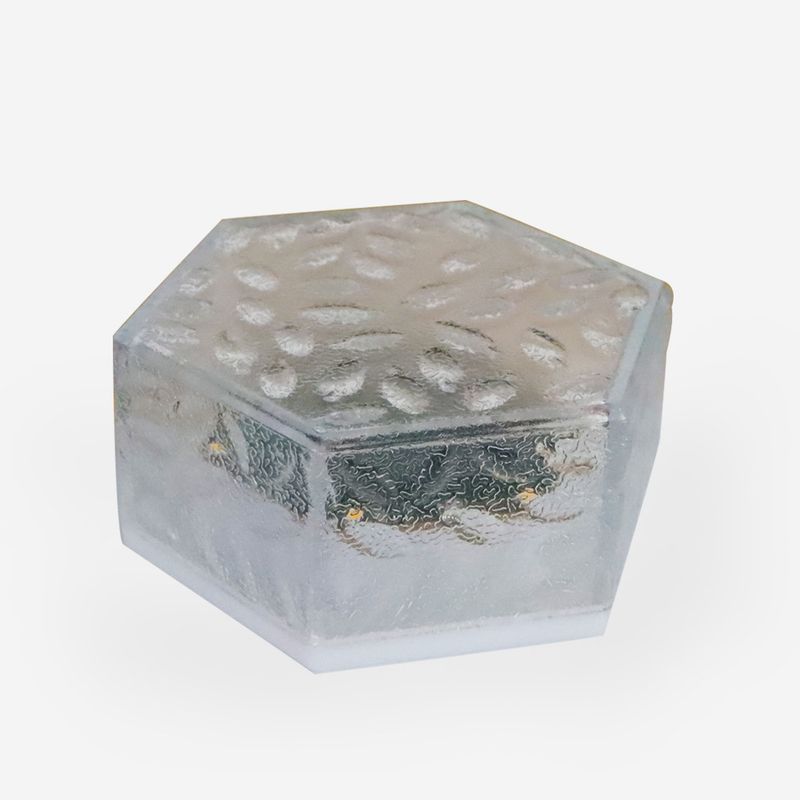 Solar-Sechseck-Eisziegel-Licht – wasserdichte 6-LED-Dekoration für Gartenwege im Freien, Warm-/Kaltweiß (95 x 63 mm)_voghion.com