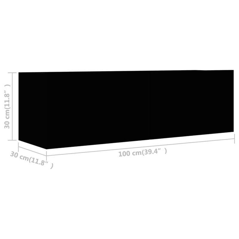 2-tlg. TV-Schrank-Set Schwarz Holzwerkstoff_voghion.com