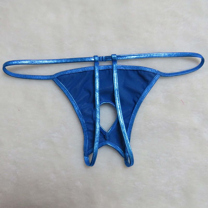 Pánské kalhotky, sexy spodní prádlo Pamas z lakované kůže, průsvitné, ve tvaru T, tanga, mini plavky, plavky_voghion.com