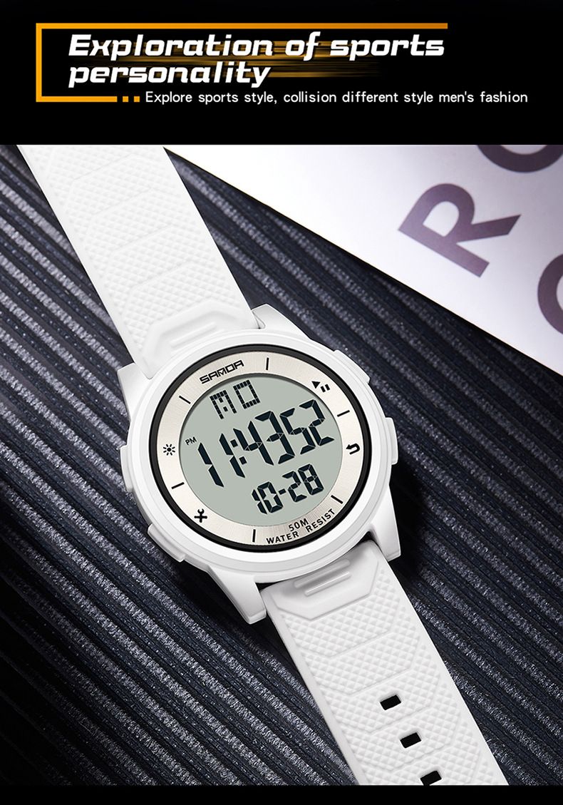 Digital Sports Watch With Luminous Display, Waterproof, Shockproof, Alarm, Lightweight Unisex Design For Men And Women Student Sports Watch_voghion.com
