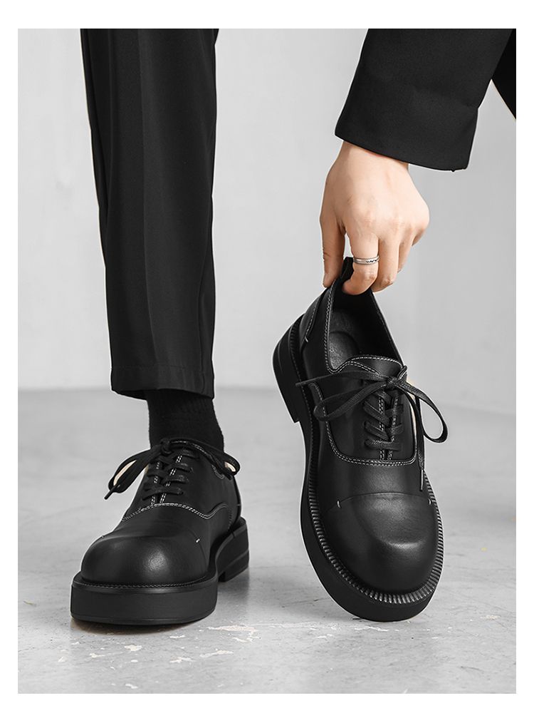 Niche – Weiße E Big Head Vibe – Lässige Derby-Schuhe mit dicker Sohle_voghion.com