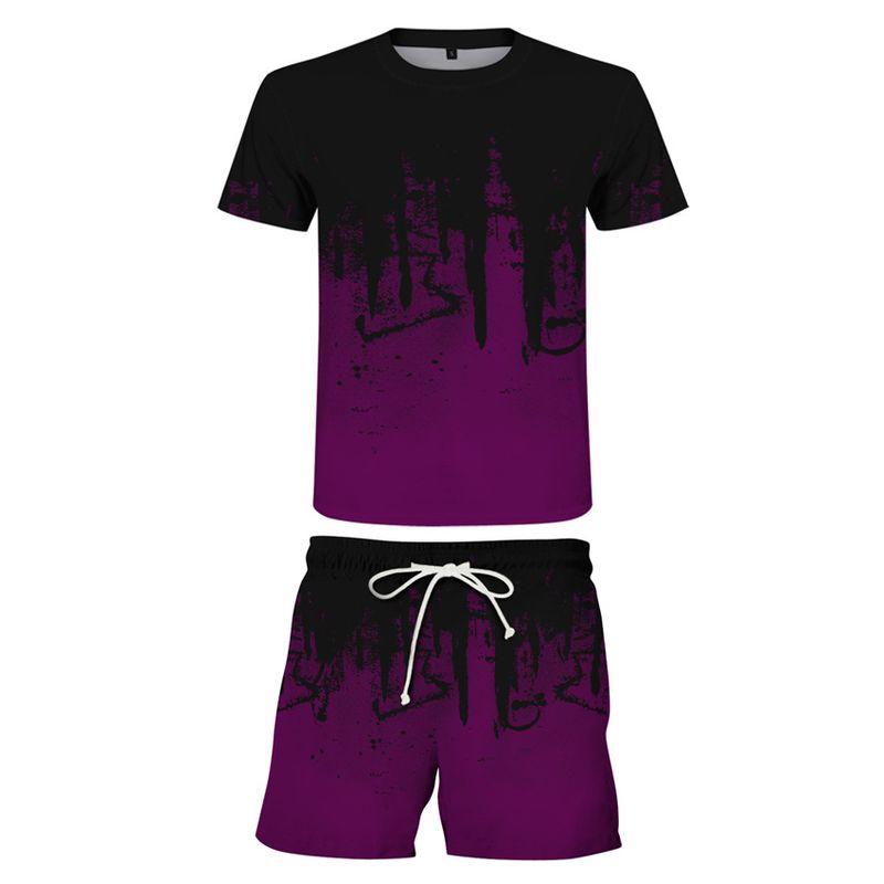 Men's and Women's Set 3D Digital Printed T-shirt Fashion Casual Inkjet Pattern_voghion.com