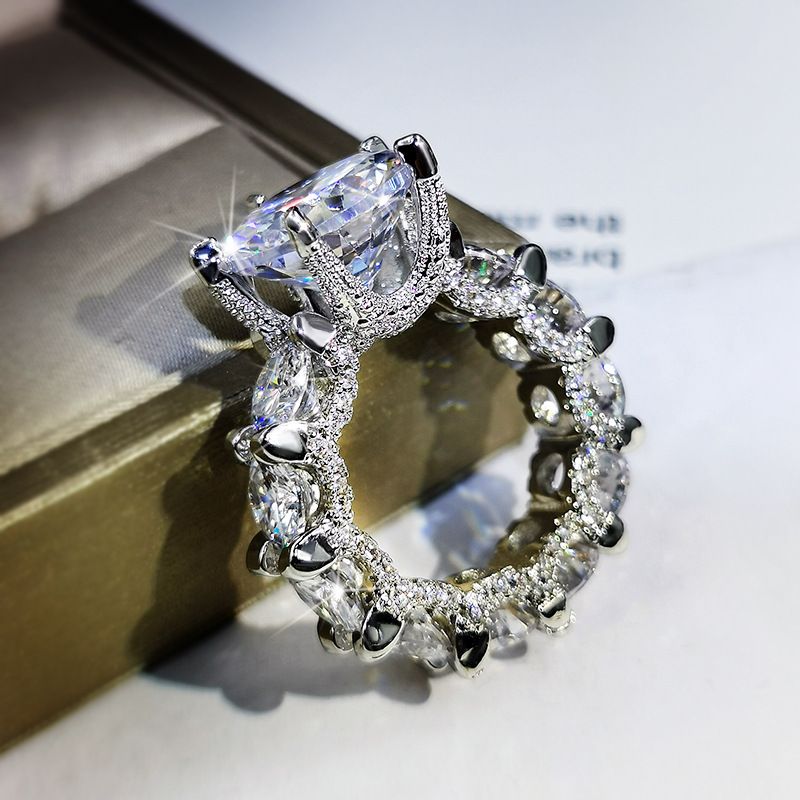 Bague princesse noble de nouveau style populaire entièrement incrustée de diamants_voghion.com