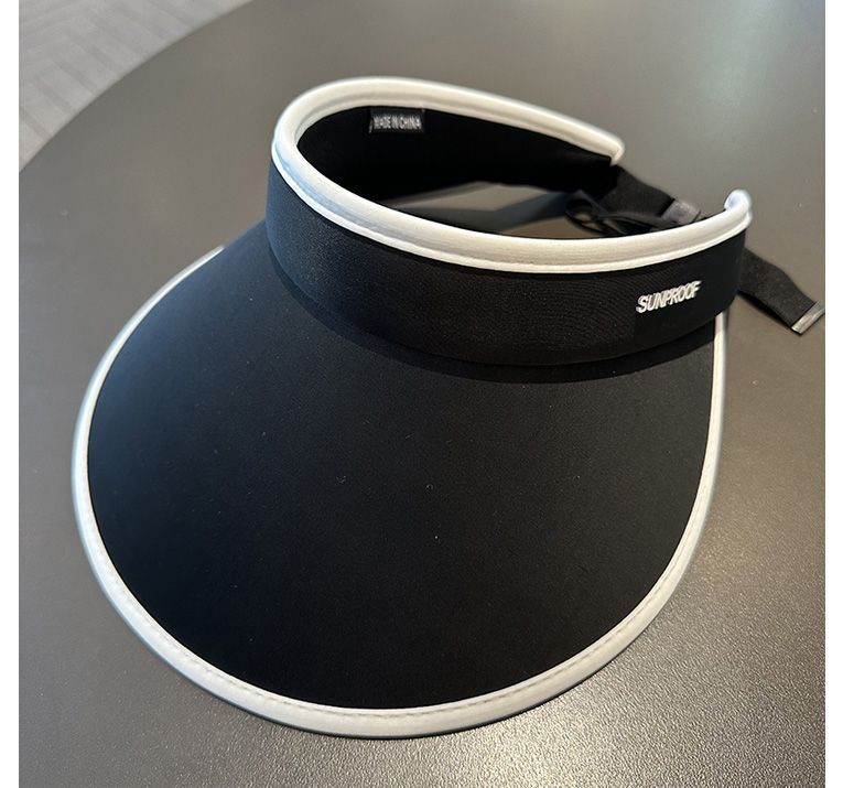 Tom sommarhatt damsolskyddshatt med stor brätte hopfällbar hårbåge solhatt UV-beständig ansiktsblockerande solhatt_voghion.com