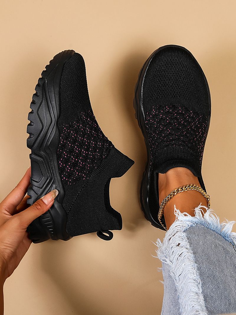 Atmungsaktive Socken-Sneakers für Damen in Übergröße, zum Reinschlüpfen, für faule Schuhe_voghion.com