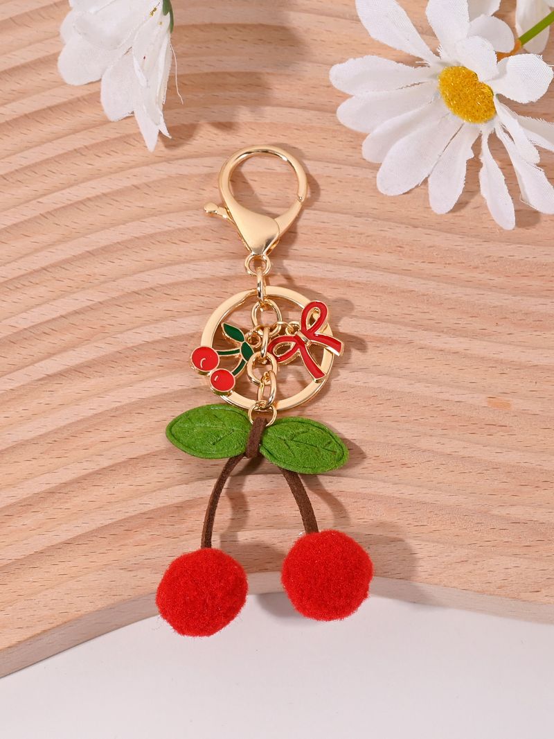 Kirsche Schleife Schlüsselanhänger für Frauen süße Tasche Schlüssel Reißverschluss Anhänger kleines Geschenk_voghion.com