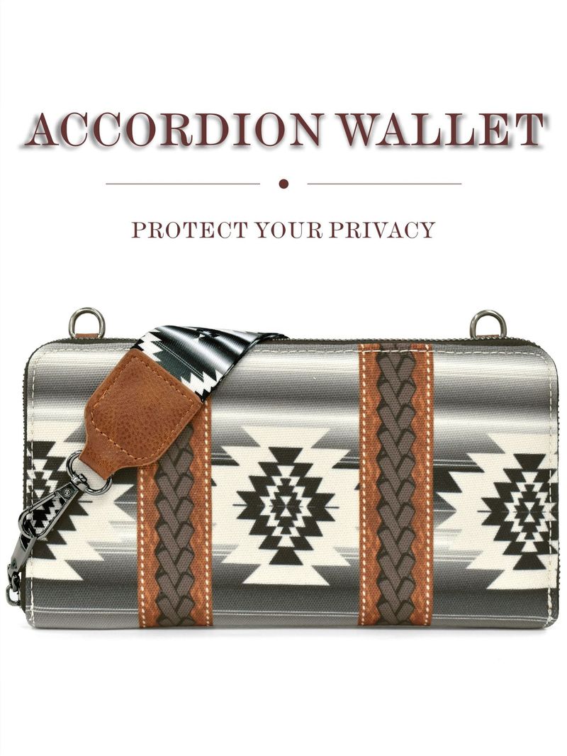 Portfel Western Wristlet Bohemian Aztec Credit Card Holder Portfel Clutch Torba na ramię dla kobiet_voghion.com
