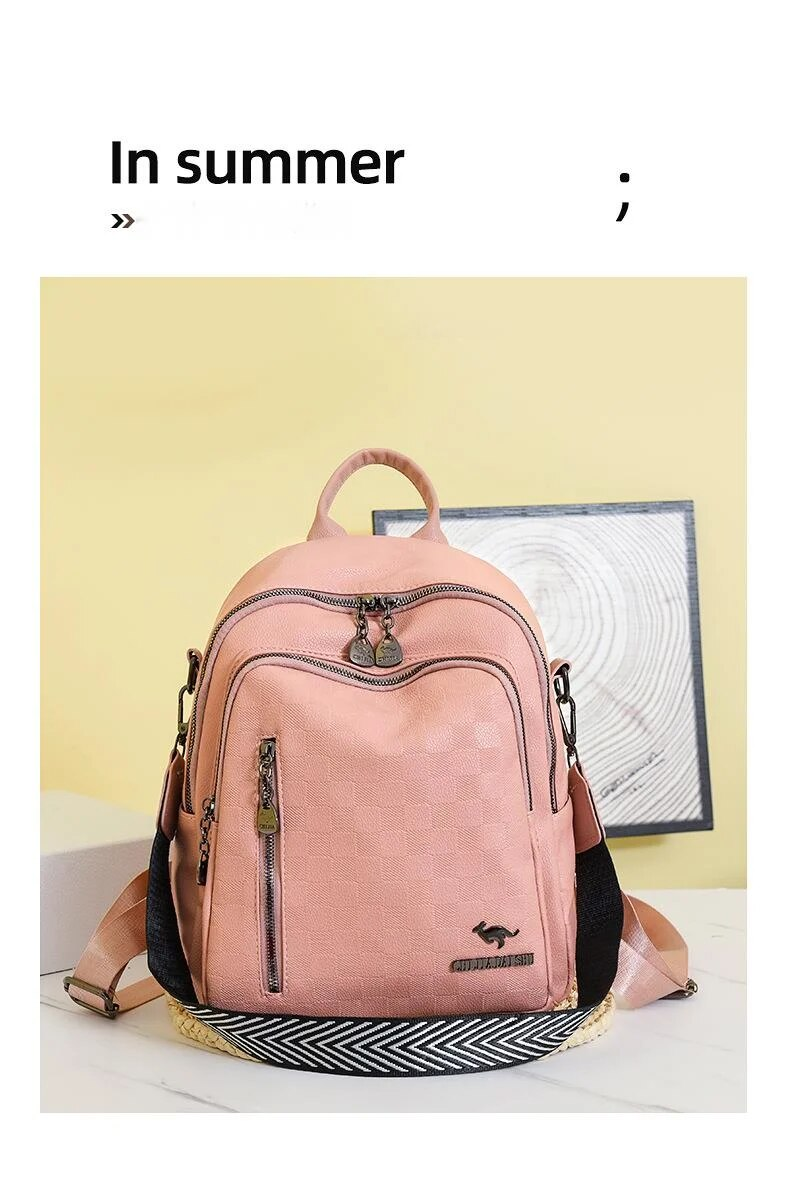 2023 New Women's Shoulder Bag Trendy and Popular on The Internet, Large Capacity Fashion Backpack Three Purpose Backpack_voghion.com