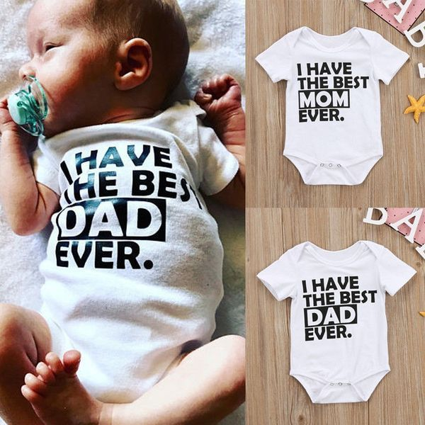 Babykleidung Ich habe den besten Mama-Papa aller Zeiten. Baby-Krabbelanzug, kurzärmeliger Overall mit Monogramm_voghion.com
