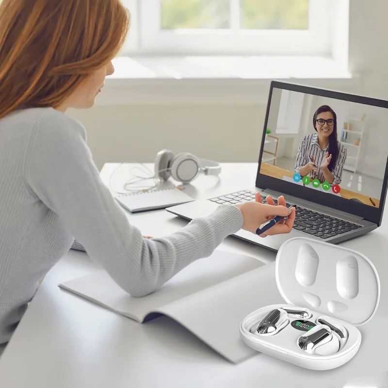 16 auricolari wireless Bluetooth 5.3 Ows con ganci auricolari, controllo touch, batteria a lunga durata, cuffie sportive per_voghion.com