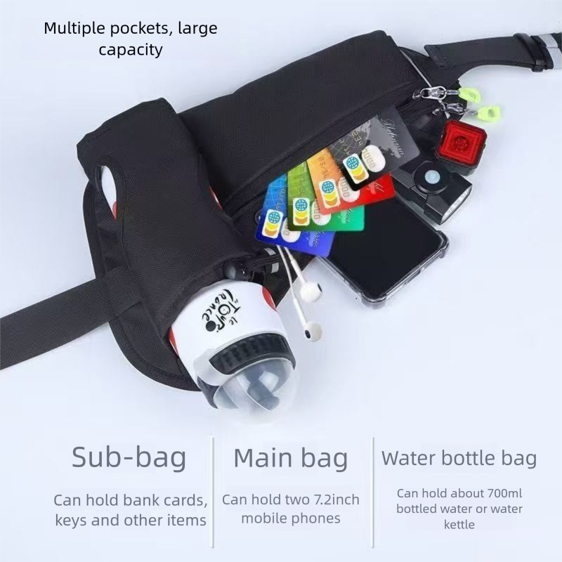 Cross-border Running Outdoor Fitness Waist Multi-functional Water Bottle Key Phone Bag Factory Direct Sale Lightweight_voghion.com