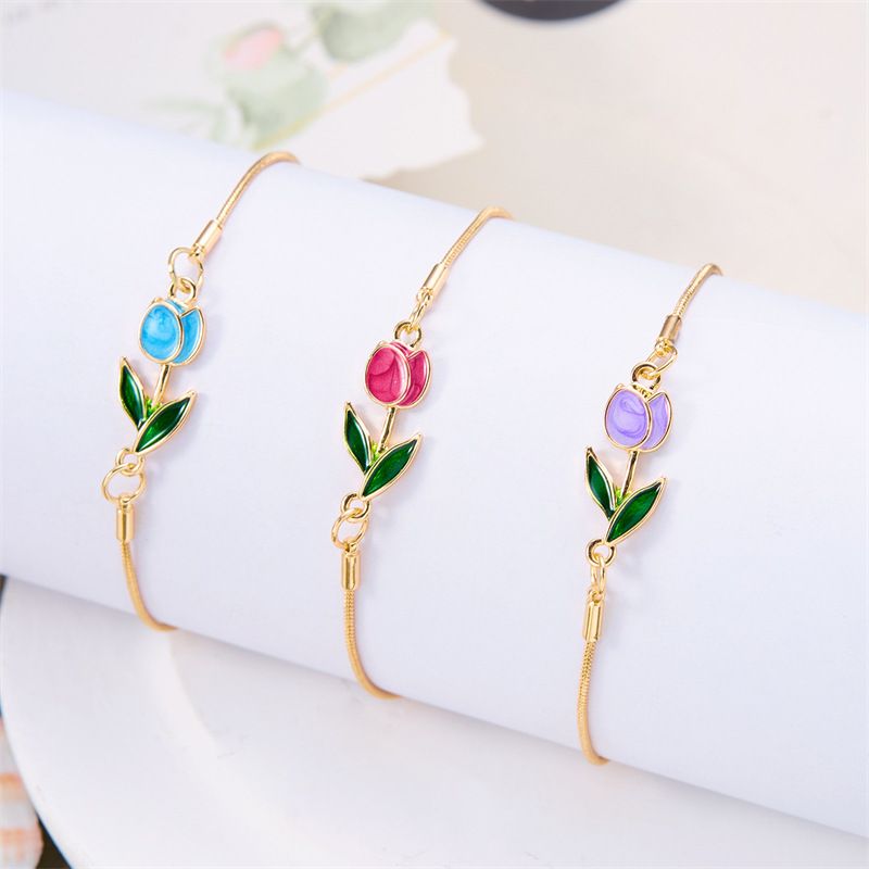 Ins Style New Tulip Necklace Bracelet Anklet Set, Female Creative Versatile Snake Bone Collarbone Chain_voghion.com