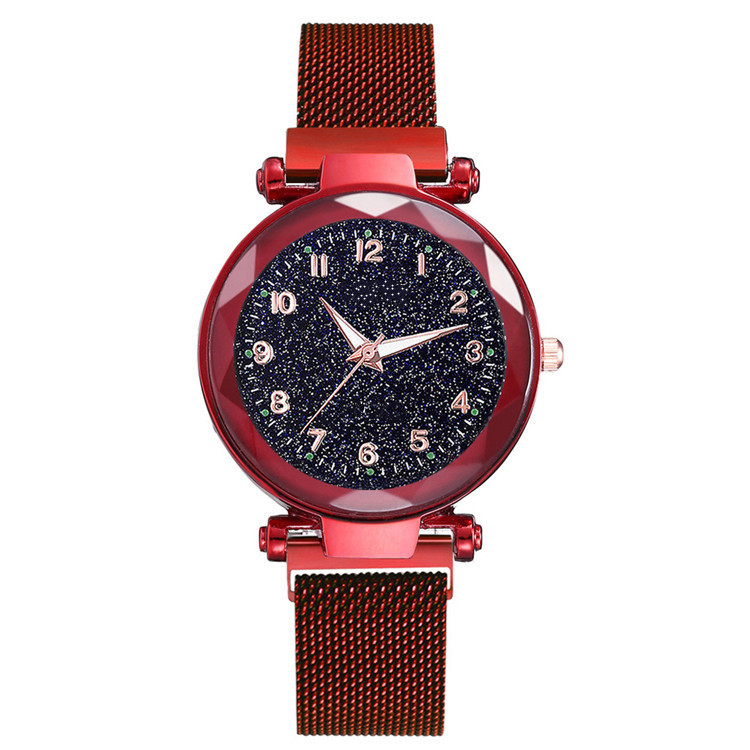 Magnet women's watch Arabic numerals face popular watch ladies mesh belt fashionable simple quartz watch_voghion.com