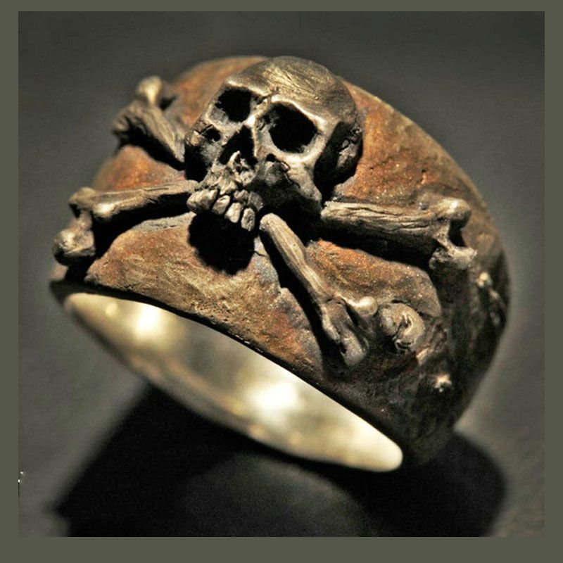 Chenrui Jewelry Punk Style Nostalgic Skull Personality Men's Ring_voghion.com