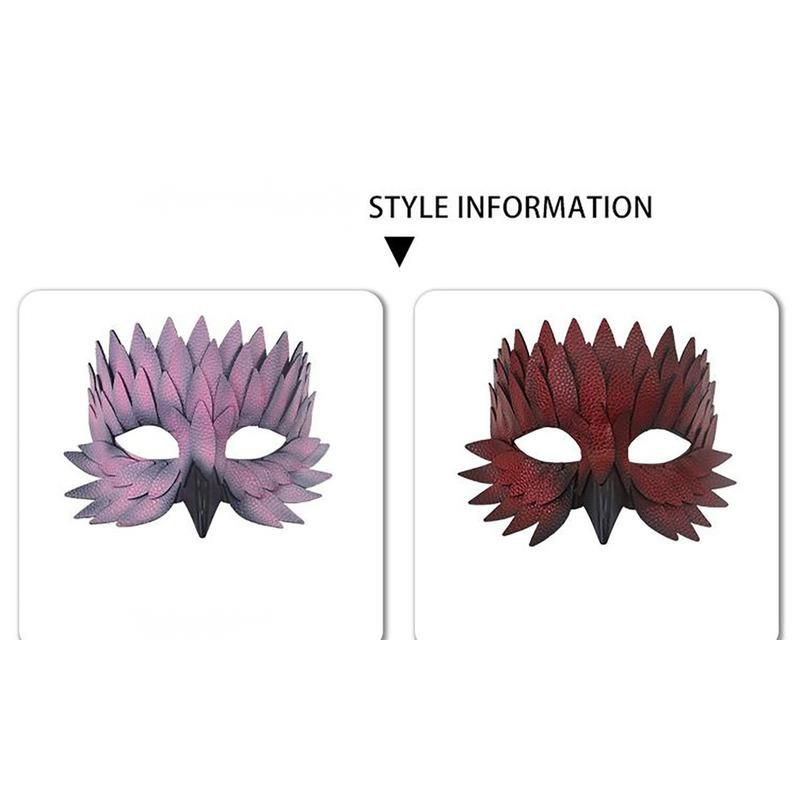 Halloween High-end Half-face Leather Feather Bird Beak Masquerade Party Mask Costume Prop Bar Fun Adult Version_voghion.com