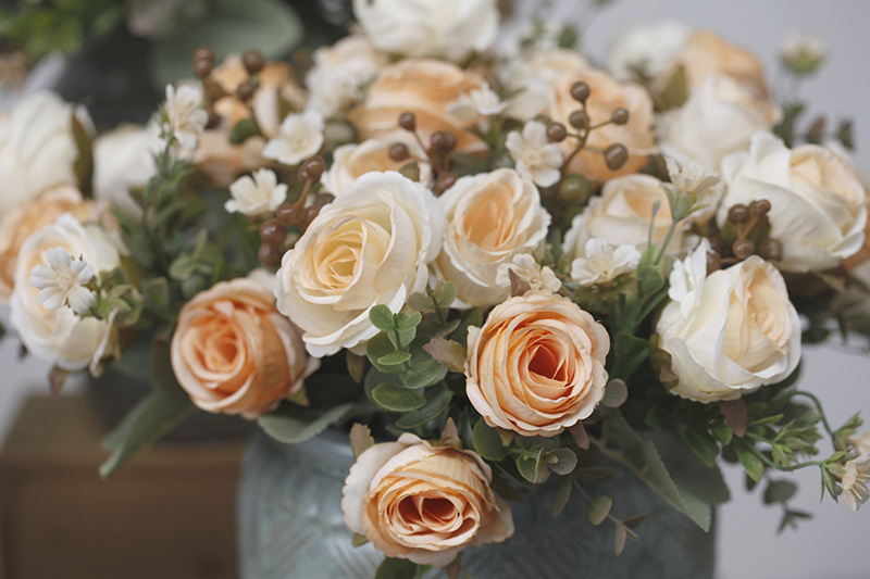 Wholesale artificial flowers 5 heads classical rose bunch wedding home decoration fake flowers road guide movable door lintel floral art_voghion.com
