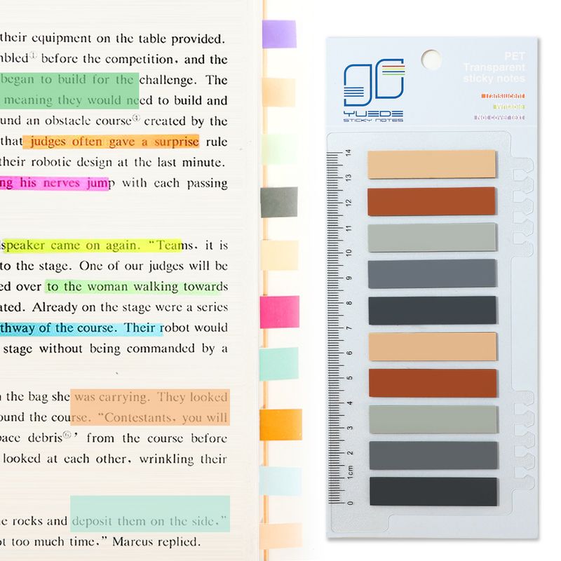 Yueda 40 Farbe Morandi Index Aufkleber Durchscheinendes Etikett Fluoreszierende Anzeige Post-it Notizen Student Supplies Transparenter Aufkleber_voghion.com