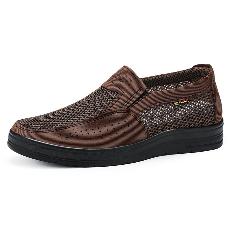 Sommer Neue Casual Tuch Weiche Sohle Bequeme Slip-On Dad Atmungsaktive Herrenschuhe_voghion.com
