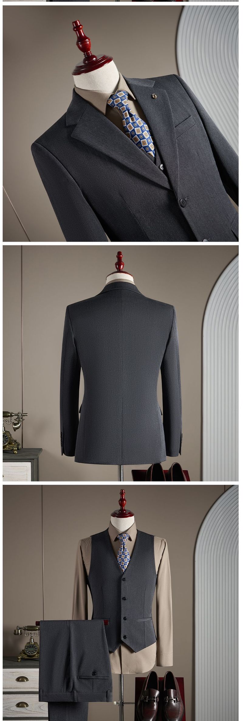 Premium Two-Piece Suit Set – Business & Wedding-Ready Slim-Fit Blazer & Trousers (M-7XL, Single-Breasted Notch Lapel, Stretch Comfort)_voghion.com