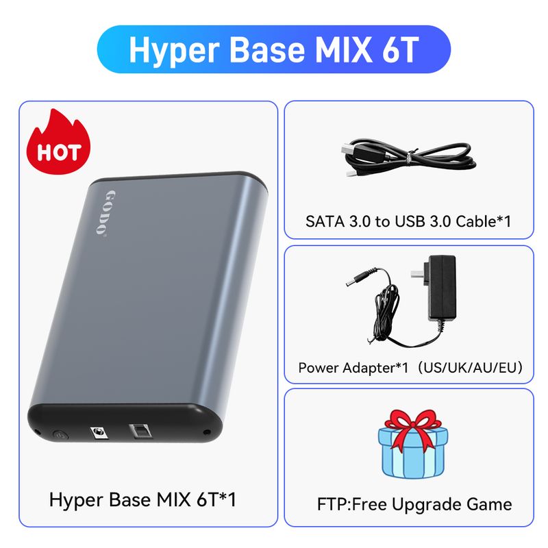 Hyper Base MIX 6T Gaming HDD Retrobat&Playnite&Launchbox For PS5/PS4/PS3/XBOX/Switch/DC Emulators 65000+AAA/3D/Retro_voghion.com