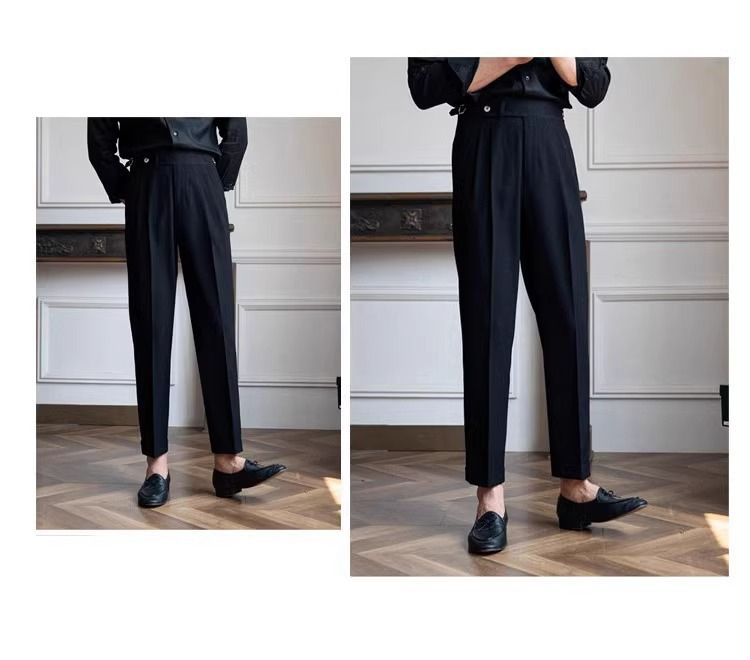 Roupas masculinas, novas calças retrô versáteis e modernas para deslocamento_voghion.com