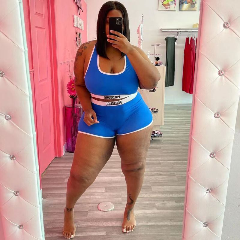Vêtements pour femmes Station indépendante mode décontracté Sexy lettre imprimer maillot de bain deux pièces ensemble_voghion.com