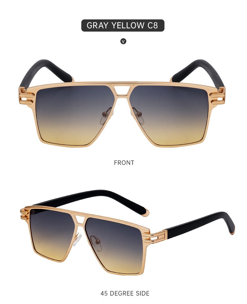 Stylové sluneční brýle s hranatým rámem pro muže Vintage vysoce kvalitní sluneční brýle pro muže_voghion.com