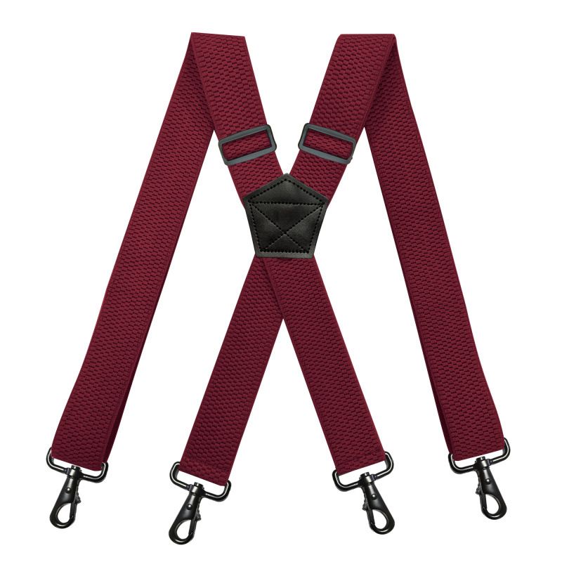VOOTHOST Erkek Ağır Hizmet Tipi İş Askıları 3,8 cm Genişliğinde X Şeklinde 4 Döner Kancalı Ayarlanabilir Elastik Biker Snowboard Pantolon Askıları F0211_voghion.com