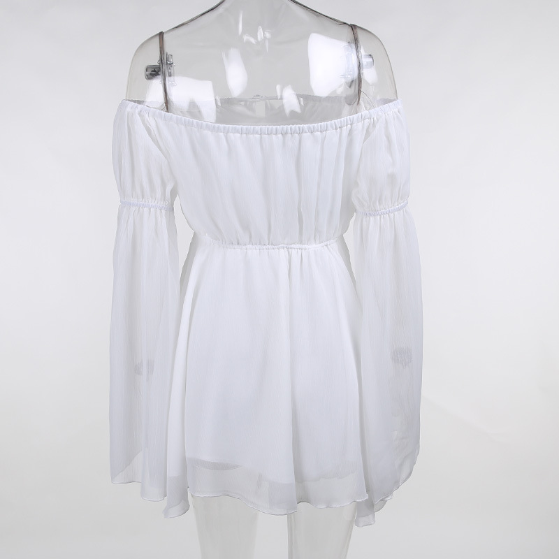 Schmal geschnittenes Damenkleid mit Taillengürtel und ausgestellten Ärmeln_voghion.com