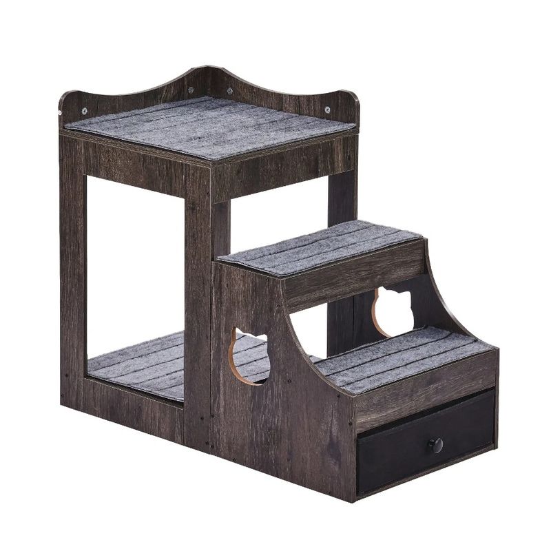 Window Storage Cat Indoor Stairs Bed With Dog With Pet Gray Perch Bunk_voghion.com