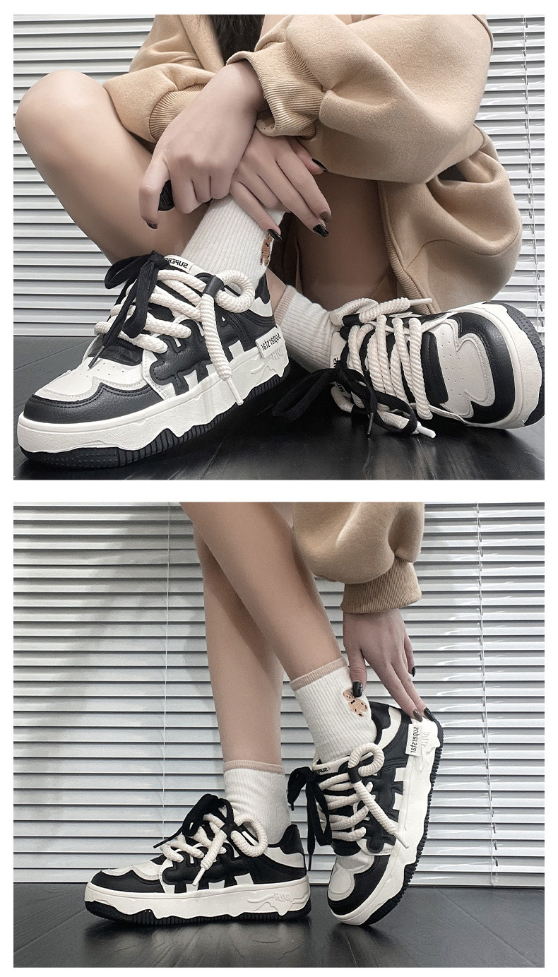 2023 nyári Harajuku Design Sense diákoknak alkalmi cipő női niche minden mérkőzéshez kis fehér tábla cipő vastag talpú alkalmi divatos cipő_voghion.com